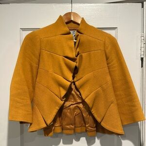 Tabitha ruffle front jacket in yellow